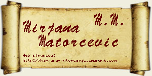 Mirjana Matorčević vizit kartica